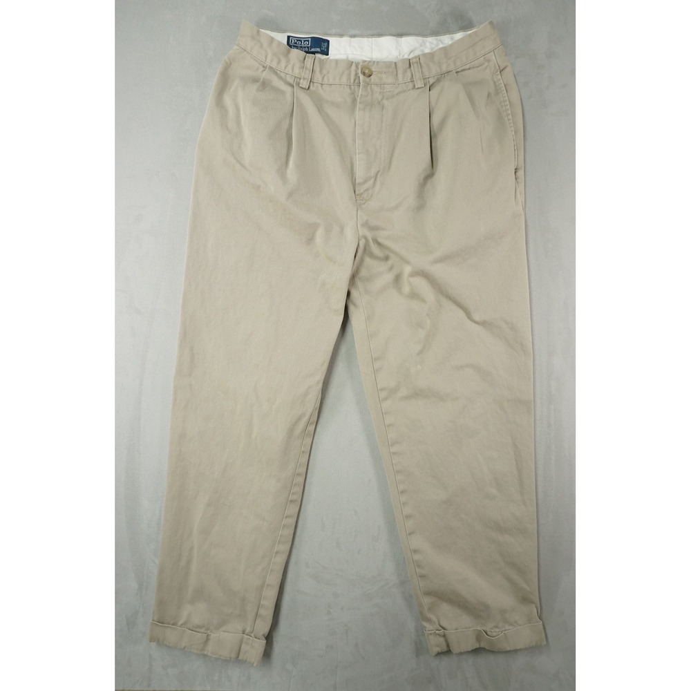 Vintage Polo Ralph Lauren Pants Mens 33x30 Hammond Double Pleated Cuffed Trouser